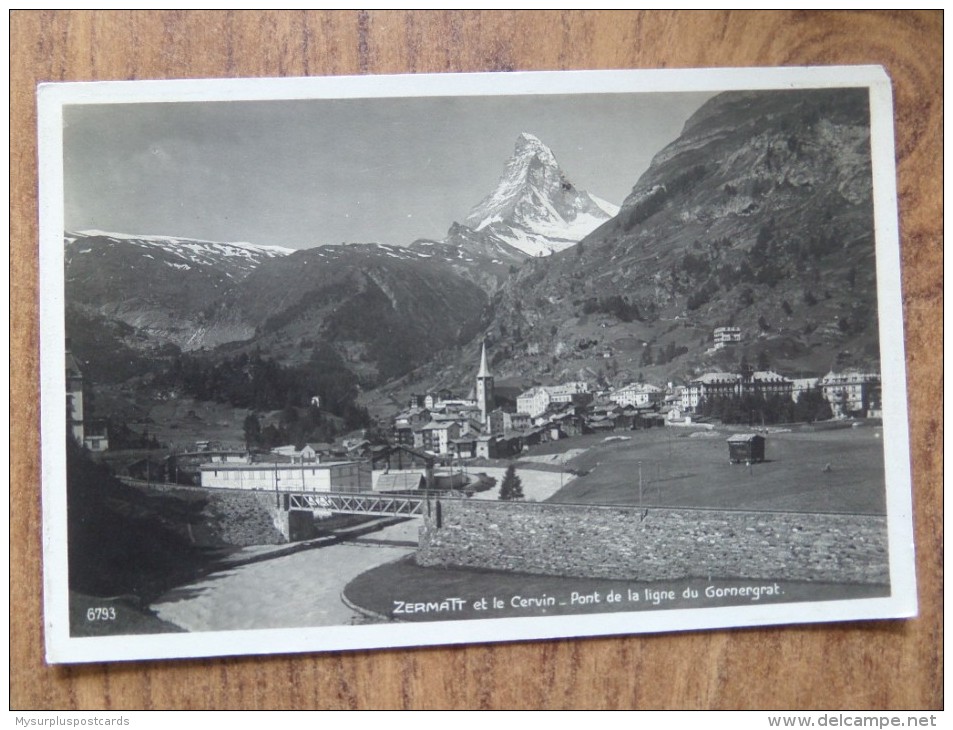 47920 POSTCARD: SWITZERLAND:  VS-VALAIS: Zermatt Et Le Cervin - Pont De La Lignr Du Gornergrat. - Zermatt