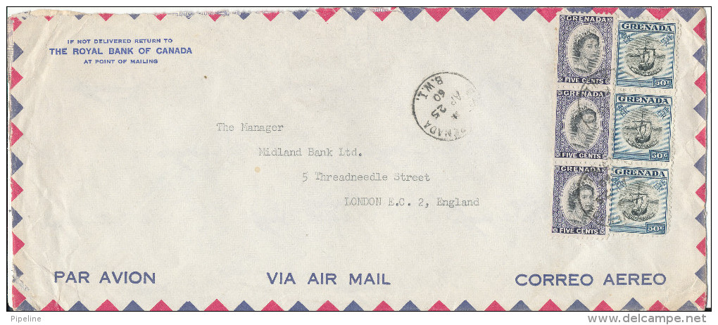 Grenada Air Mail Cover Sent To England 25-4-1960 - Grenada (...-1974)