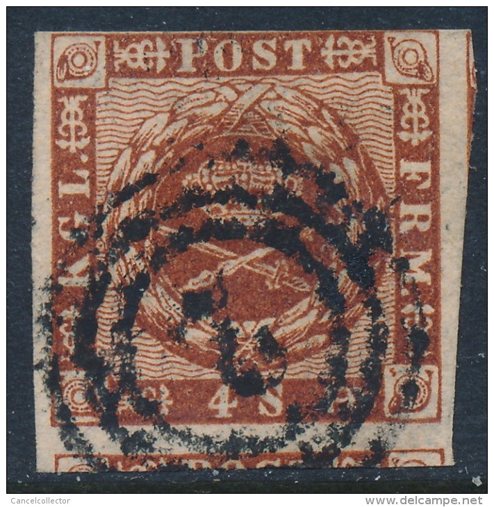 Denmark Danemark Danmark 1858: 4sk Brown Imperf, Fine Used (DCDK00245) - Used Stamps