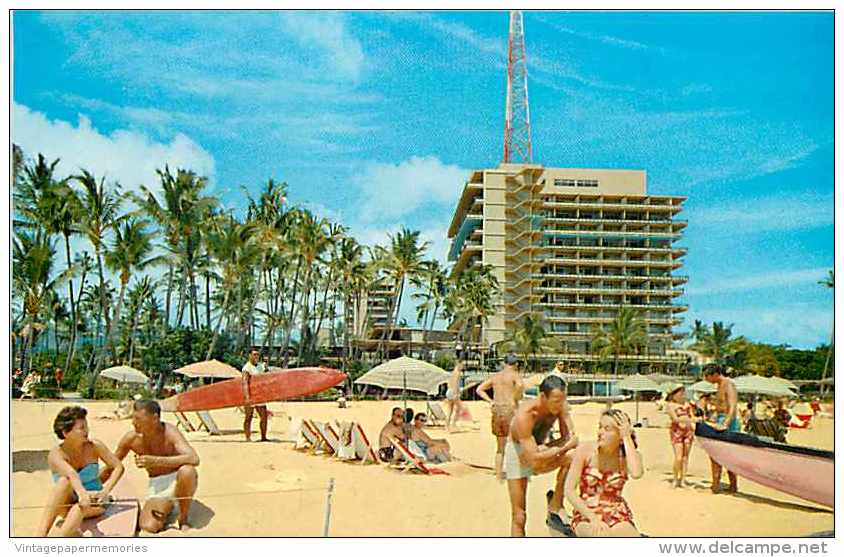 244435-Hawaii, Honolulu, Waikiki Beach, Hilton Hawaiian Village, Beach, H.S. Crocker No S-193 - Honolulu