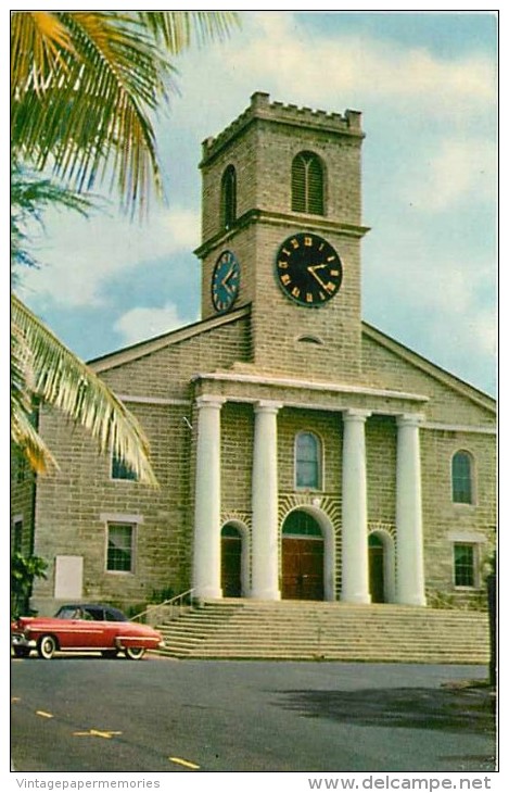 244449-Hawaii, Honolulu, Kawaiahao Church, Clock Tower, 50s Car, H.S. Crocker No S-30 - Honolulu