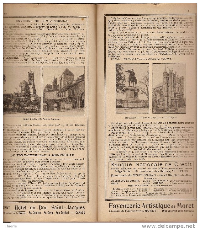 GUIDES THIOLIER Fontainebleau Et Sa Forêt - Sénonais - Bourgogne Et Morvan 1924 (publicité Grey Poupon, En Couverture) - Bourgogne