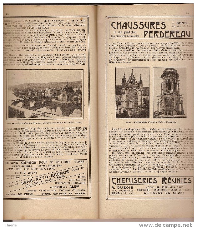 GUIDES THIOLIER Fontainebleau Et Sa Forêt - Sénonais - Bourgogne Et Morvan 1924 (publicité Grey Poupon, En Couverture) - Bourgogne