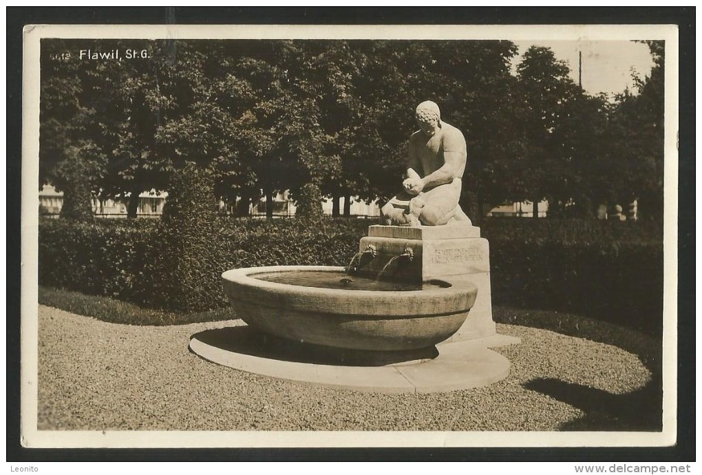 FLAWIL SG Brunnen Inschrift Es Wird Eine Herde Und Ein Hirte Werden 1935 - Flawil