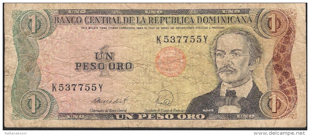 DOMINICA REPUBLIC P126c  1 PESO ORO  1988   FINE - Dominicana