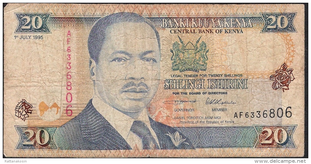 KENYA  P32  20  SHILLINGS  1.7.1995   FINE - Kenia