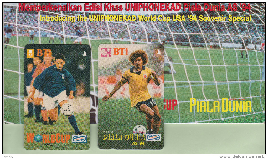 Malaysia - Uniphone - 1994 Soccer World Cup USA Set (2) - MLS-MU-233/234 - Mint In Folder - Sport