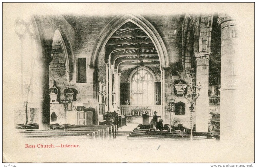 HEREFORDSHIRE - ROSS ON WYE - CHURCH INTERIOR 1904 He144 - Herefordshire