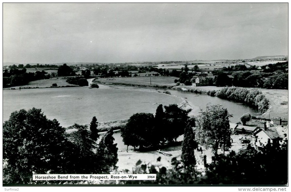 HEREFORDSHIRE - ROSS ON WYE - HORSESHOE BEND FROM THE PROSPECT RP He146 - Herefordshire