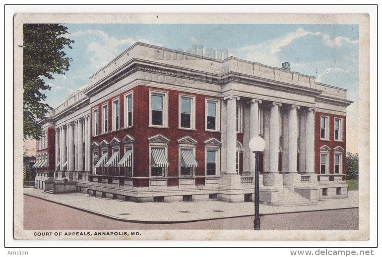 USA - ANNAPOLIS MD - COURT OF APPEALS - Antique1910s Vintage Maryland Postcard - BUILDINGS [5998] - Annapolis