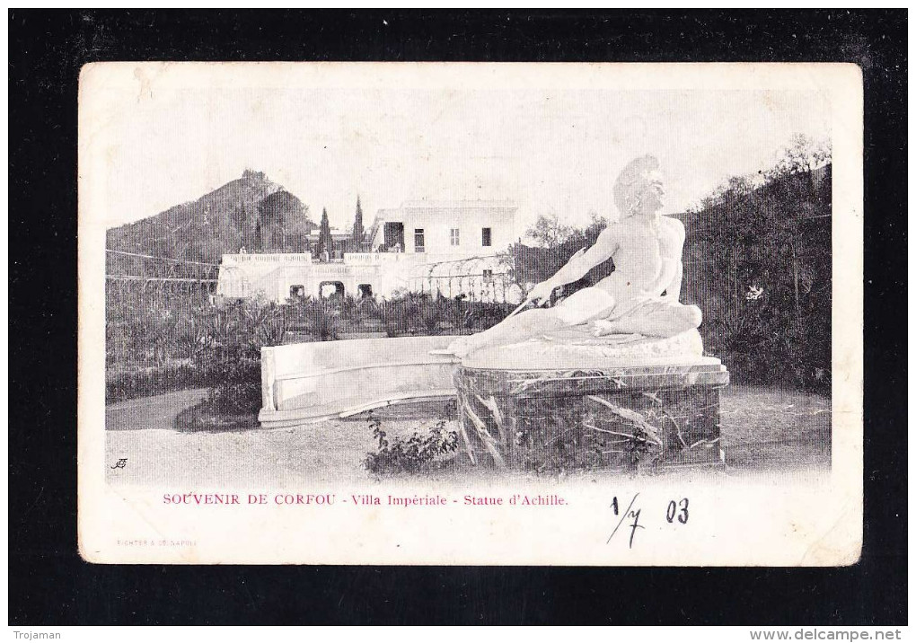 GR1-109 CORFOU VILLA IMPERIALE STATUE D’ACHILLE - Grèce