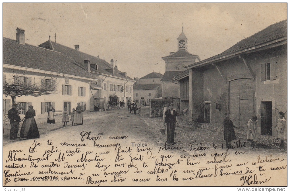 Trelex. Place Du Village, Très Animée. 22.6.1901 - Trélex