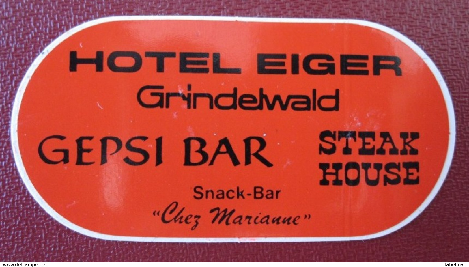 MINI HOTEL KURHAUS GASTHOF EIGER GRINDELWALD SUISSE SWITZERLAND SCHWEIZ STICKER DECAL LUGGAGE LABEL ETIQUETTE AUFKLEBER - Hotel Labels