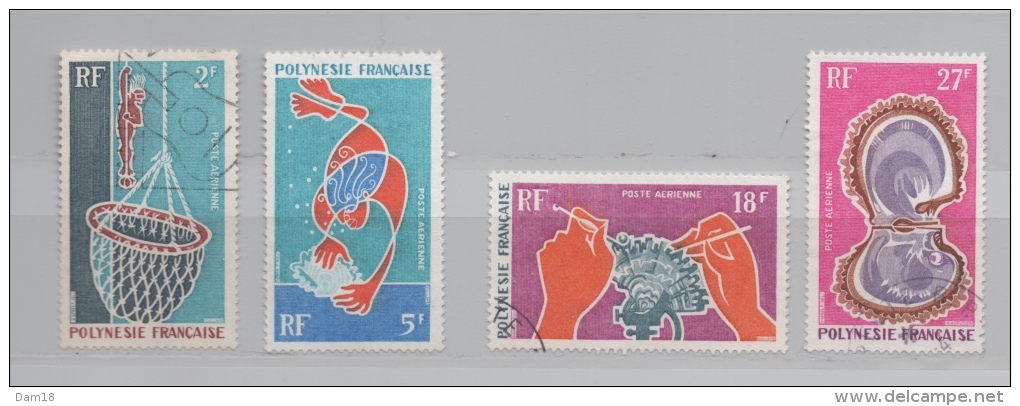 POLYNESIE FRANCAISE N° PA 34 35 36 37 (YT) HUITRE PERLIERE Cote 11,50 Euros - Usados