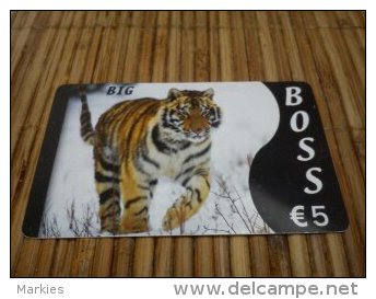 Prepaidcard Tiger Boss BelgiumUsedRare - Cartes GSM, Recharges & Prépayées