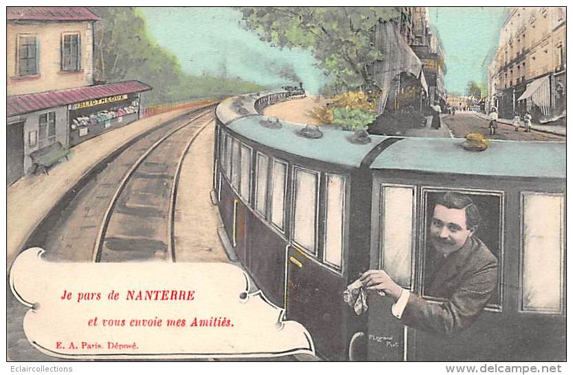 Nanterre     92     Je Pars,   J'arrive,    Amitiés De ,.....  (voir Scan) - Nanterre