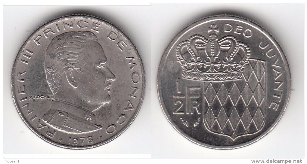 **** MONACO - 1/2 FRANC 1978 - DEMI FRANC 1978 - RAINIER III **** EN ACHAT IMMEDIAT !!! - 1960-2001 New Francs