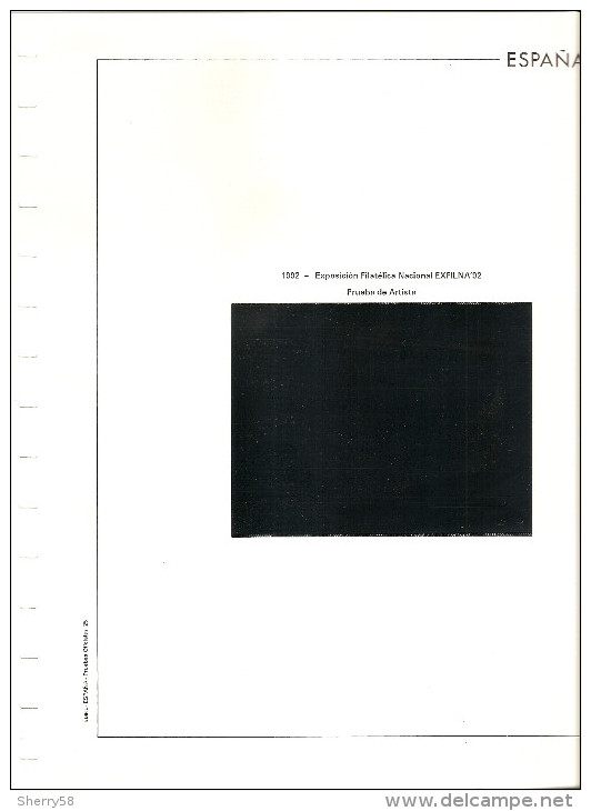 1992-HOJAS ÁLBUM EDIFIL (3) PRUEBAS OFICIALES AÑO 1992 ED. 25,26 Y 27 -MONTADAS EN FILOESTUCHES NEGROS ( SIN PRUEBAS ) V - Ensayos & Reimpresiones