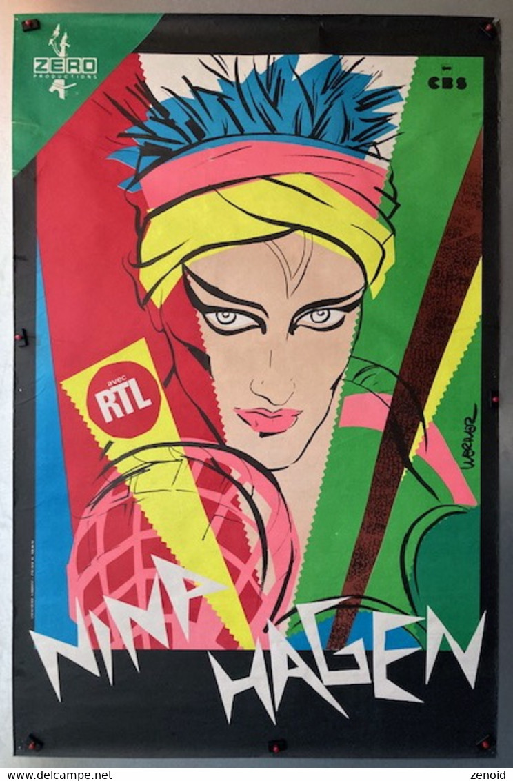 Affiche Originale Concert De NINA HAGEN - 1983 - Ill. Werner - Manifesti & Poster