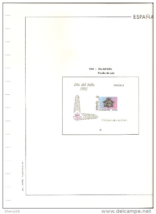 1993-HOJAS ÁLBUM EDIFIL (3) PRUEBAS OFICIALES AÑO 1993 ED. 28,29 Y 30 - SIN PRUEBAS- VER FOTOS PARCIALES - Ensayos & Reimpresiones