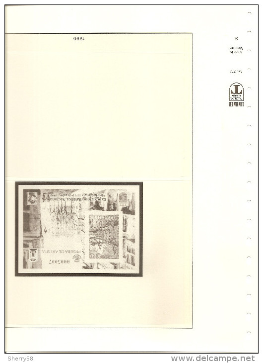 1996-HOJAS ÁLBUM LINDNER (3) PRUEBAS OFICIALES AÑO 1996 ED. 57 A 61 - SIN PRUEBAS- VER FOTOS PARCIALES - Ensayos & Reimpresiones