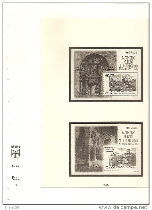 1999-HOJAS ÁLBUM LINDNER (2) PRUEBAS OFICIALES AÑO 1999 ED. 68 A 71 - SIN PRUEBAS- VER FOTOS PARCIALES - Ensayos & Reimpresiones