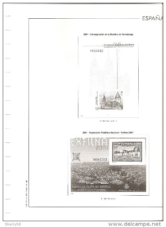 2001 Y 2002-HOJAS ÁLBUM ANFIL (3) PRUEBAS OFICIALES AÑO 2001 Y 2002 ED. 74 A 79 - SIN PRUEBAS- VER FOTOS PARCIALES - Essais & Réimpressions