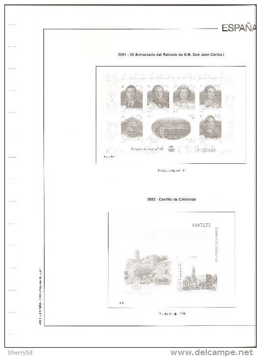 2001 Y 2002-HOJAS ÁLBUM ANFIL (3) PRUEBAS OFICIALES AÑO 2001 Y 2002 ED. 74 A 79 - SIN PRUEBAS- VER FOTOS PARCIALES - Essais & Réimpressions