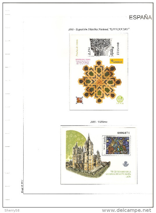 2003-HOJAS ÁLBUM EUROFIL (2) PRUEBAS OFICIALES AÑO 2003 ED. 80 A 82 - CON PRUEBAS- VER FOTOS PARCIALES - Ensayos & Reimpresiones