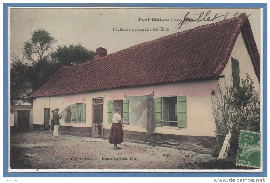 80 - FORT MAHON -- Pêcheurs Préparant Les Filets - Fort Mahon