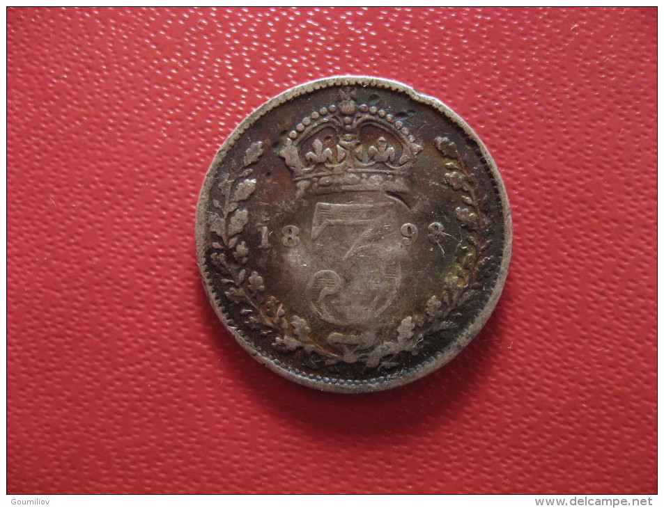Grande-Bretagne - UK - 3 Pence 1898 Victoria - Tordue 1276 - F. 3 Pence