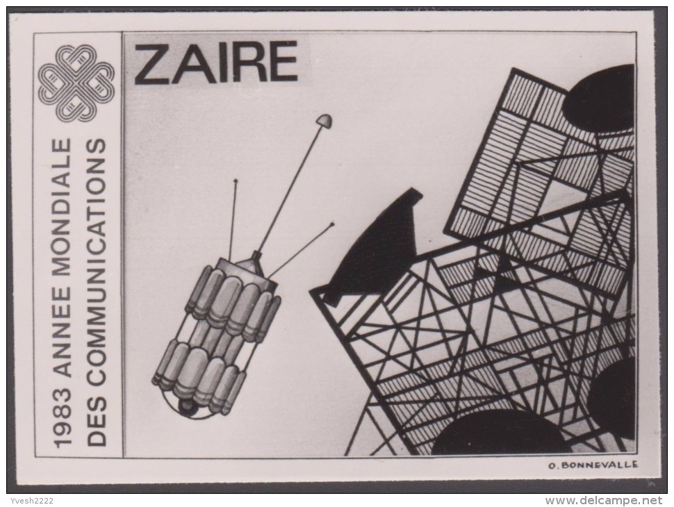 Zaïre 1984 COB 1227. Épreuve-photo, Année Mondiale Des Communications. Antenne Et Satellite De Communication - Astronomy