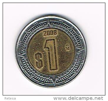 -0-  MEXICO  1  PESO  2008 - Messico