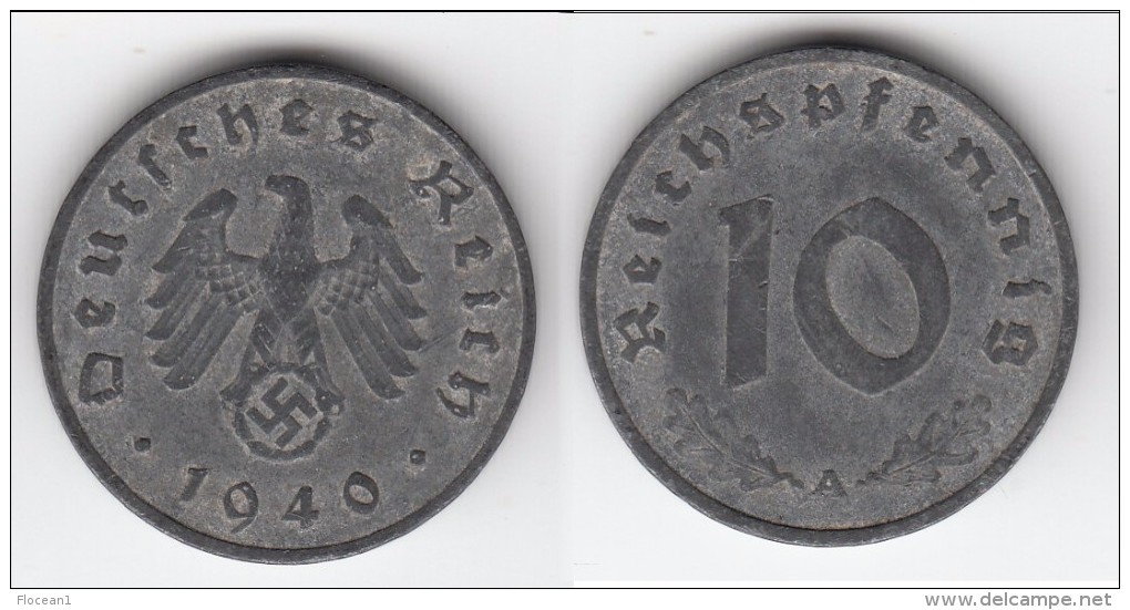 **** ALLEMAGNE - GERMANY - 10 REICHSPFENNIG 1940 A - 3ème REICH - THIRD REICH - ZINC **** EN ACHAT IMMEDIAT - 10 Reichspfennig