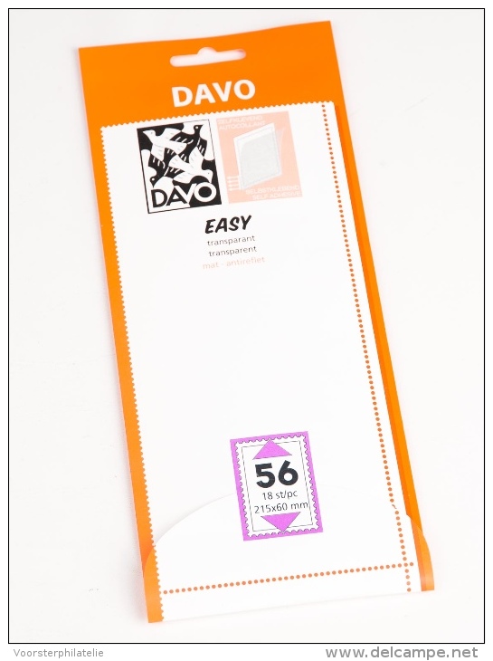 DAVO EASY TRANSPARENT STROKEN MOUNTS T56 (215 X 60) 18 STK/PCS - Buste Trasparenti