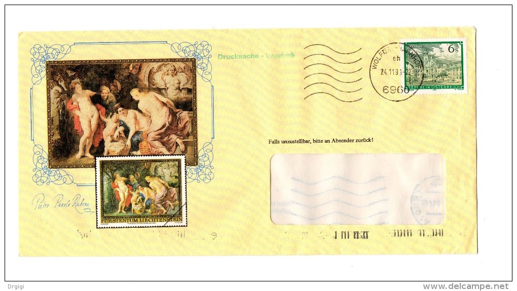 = LIECHTENSTEIN DRUCKSACHE BRIEF 1991 RUBENS - Stamped Stationery
