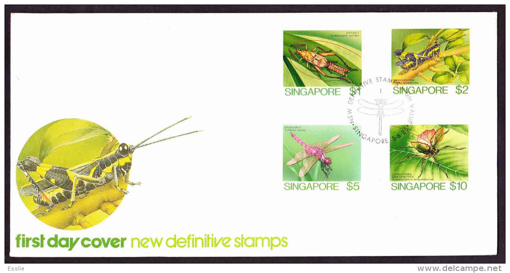 Singapore - 1985 - Insects Definitive - FDC - Singapour (1959-...)