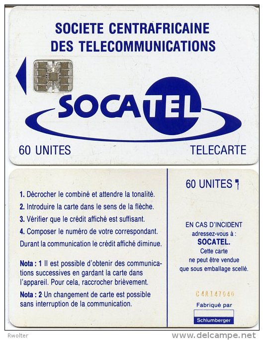 @+ RCA - SOCATEL 60U - Avec Logo Au Verso - Ref : CAR D6B - Central African Republic