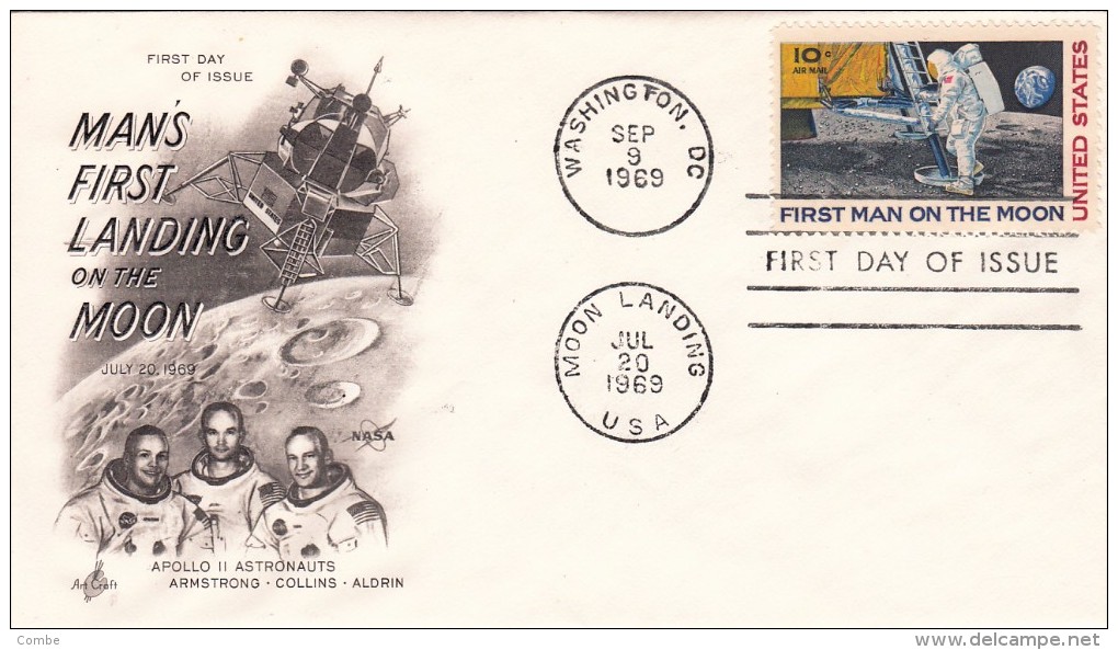 FDC 1969 . US.  FIRST MAN ON THE MOON /3612 - América Del Norte