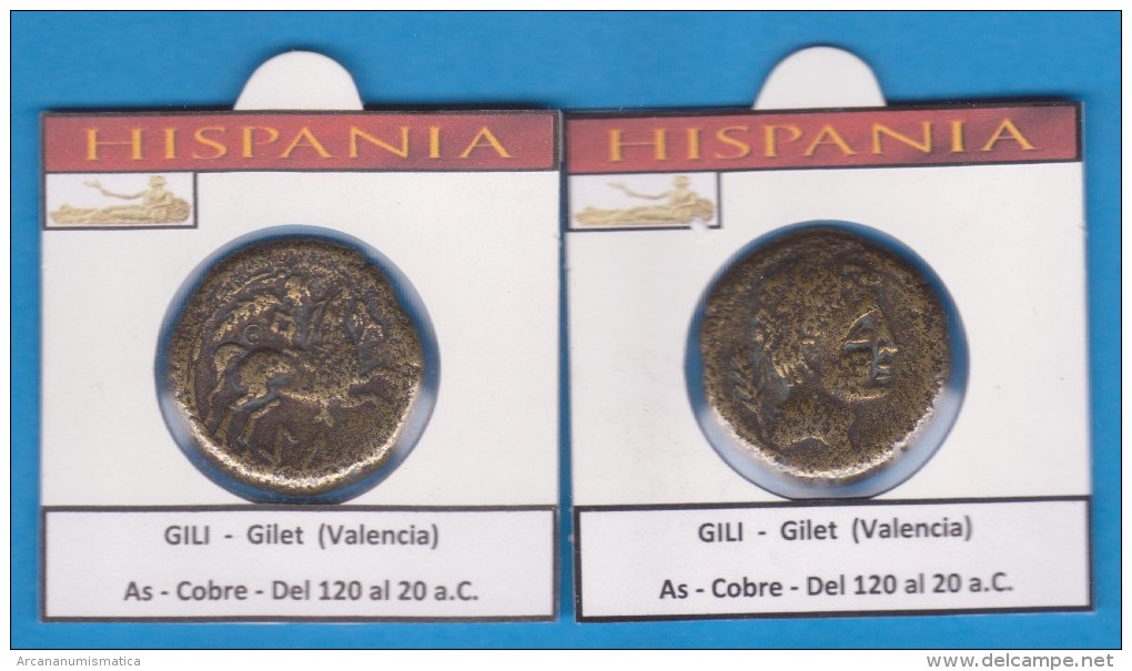 HISPANIA   GILI Gilet (Valencia)  As  Cobre  (Del 120 Al 20 A.C.)  SC/UNC  Réplica   T-DL-11.385 - Other & Unclassified