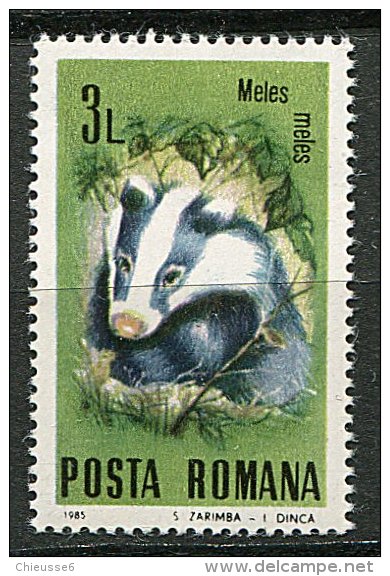 (cl. 5 - P.45) Roumanie ** N° 3567 (ref. Michel Au Dos)  - Le Blaireau - - Unused Stamps