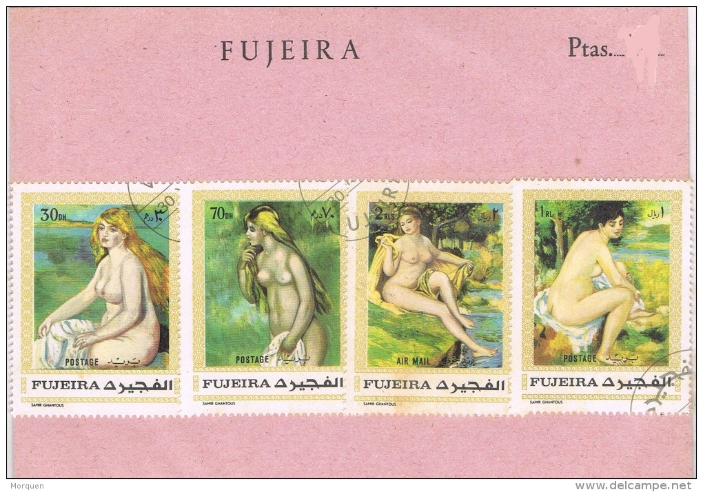 15017. Lote Filatelico FUJEIRA, Tematico ARTE, Art Nude,  Desnudos GHANTOUS º - Nudes