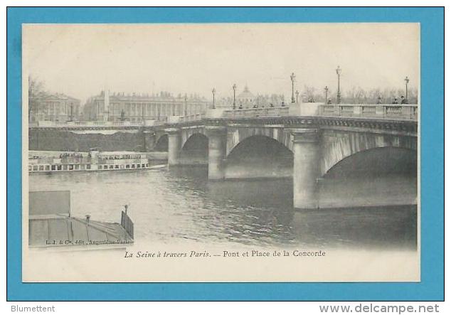 CPA Série LA SEINE A TRAVERS PARIS - Pont Et Place De La Concorde - The River Seine And Its Banks