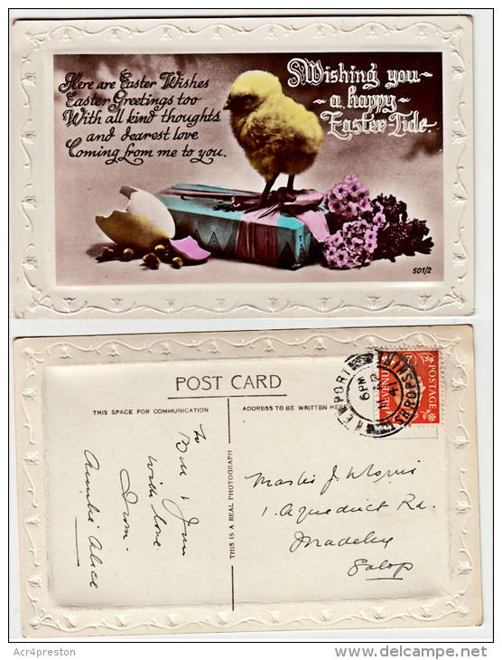 Pcd079 GB 1941, Easter Greetings Post Card No, 501-2, Posted From Newport, Shropshire - Ostern