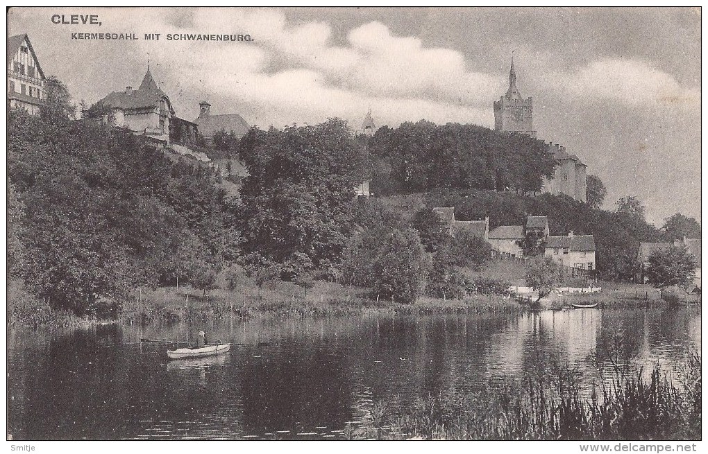 Kleve Cleve 1910 Kermesdahl Mit Schwanenburg - Gelaufen - 2 Scans - Kleve