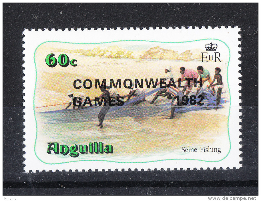Anguilla  -   1982. Pescatori.  Fishermen. Ovpt.  " Commonwealth Games ". MNH - Non Classificati