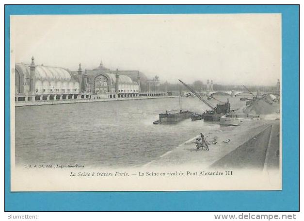 CPA Série LA SEINE A TRAVERS PARIS - La Seine En Aval Du Pont Alexandre III - La Seine Et Ses Bords