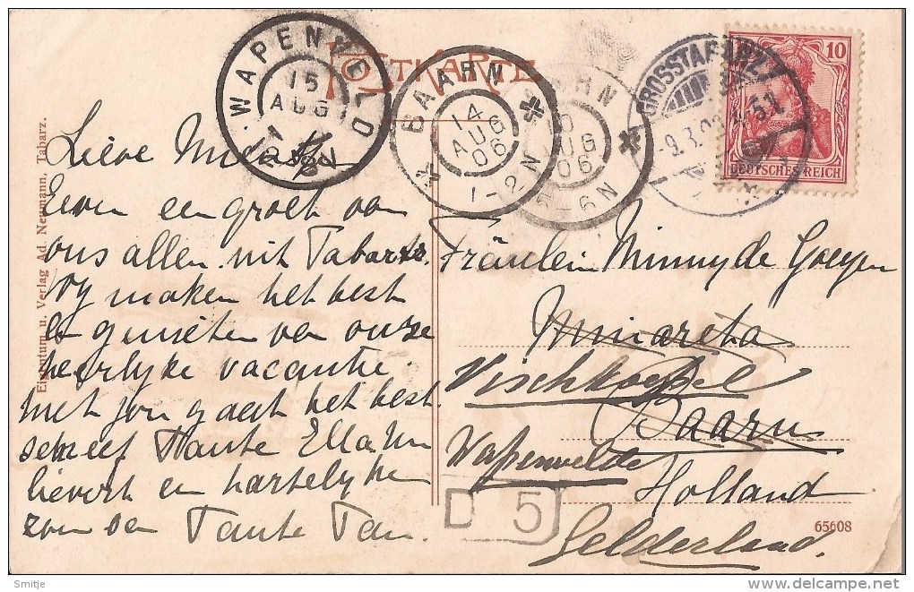 TABARZ 1906 PARTIE AM ZIMMERBERG - GESPANN PFERD OCHS - VILLA SCHLOSS - STEMPEL GROSS TABARZ - RARE - 2 SCANS - Tabarz