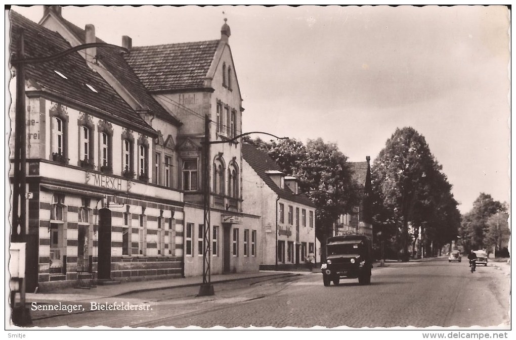 PADERBORN SENNELAGER 1961 BIELEFELDERSTR. - HOTEL MERSCH - JEEP MILITAIR VELDPOST - 2 SCANS - Paderborn