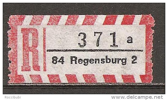R - Zettel # 84 Regensburg 2 - Etiquettes 'Recommandé' & 'Valeur Déclarée'
